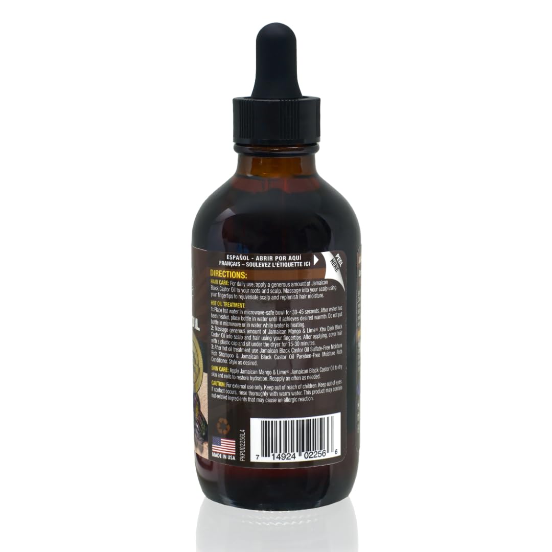 Jamaican Mango & Lime Black Castor Oil 4oz back view
