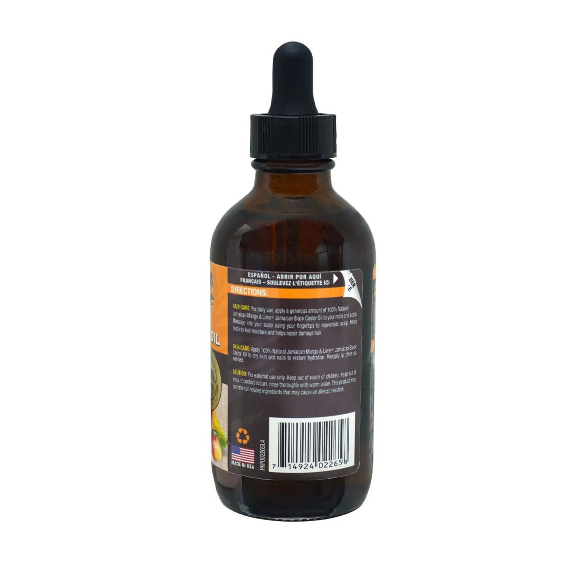 Jamaican Mango & Lime Black Castor Oil 4oz back view