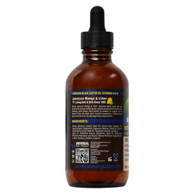 Jamaican Mango & Lime Black Castor Oil 4oz bottle side view
