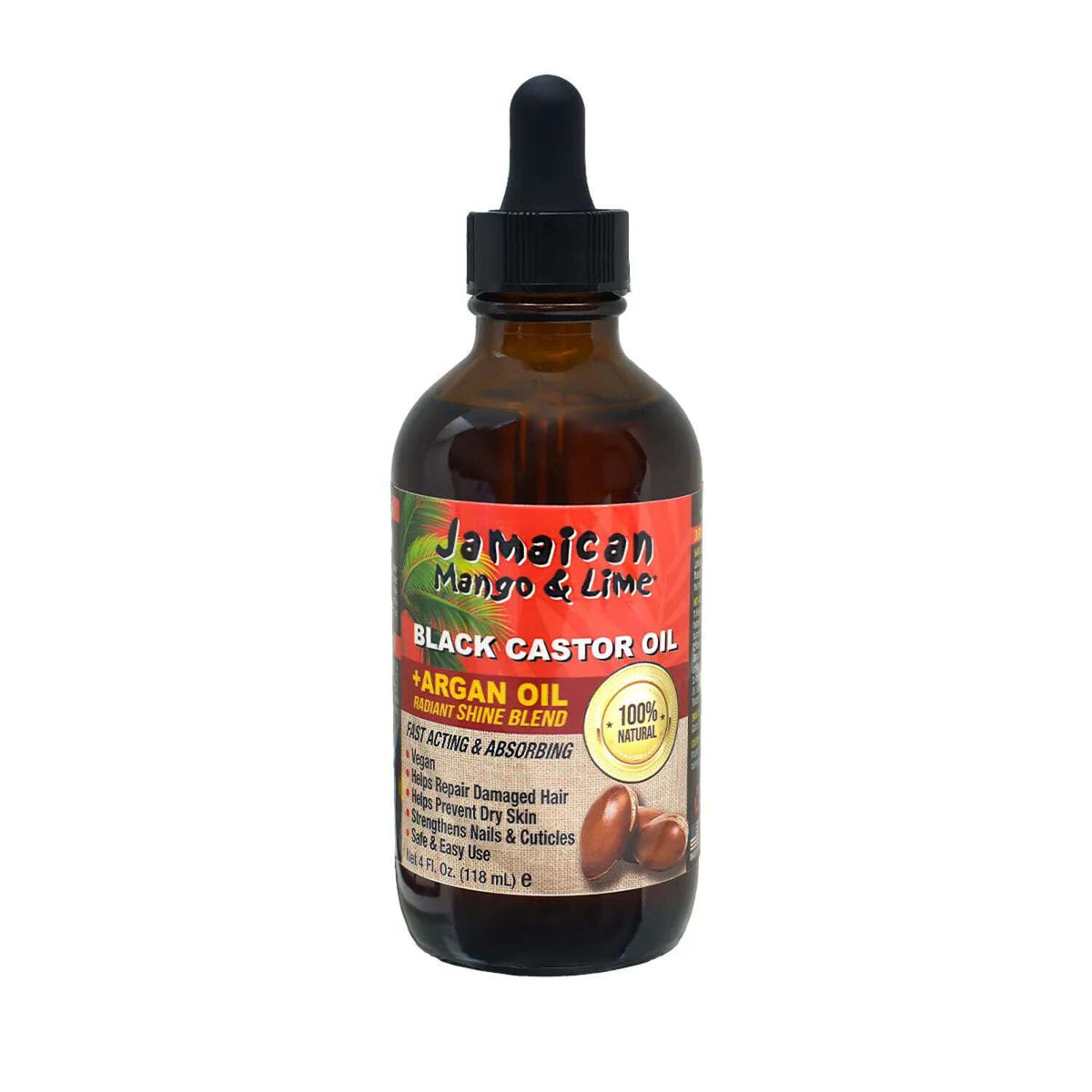 Jamaican Mango & Lime Black Castor Oil 4oz front view
