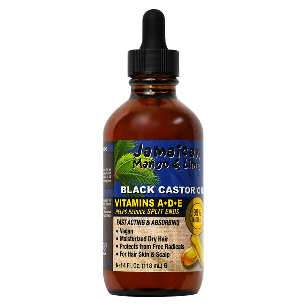 Jamaican Mango & Lime Black Castor Oil 4oz front view