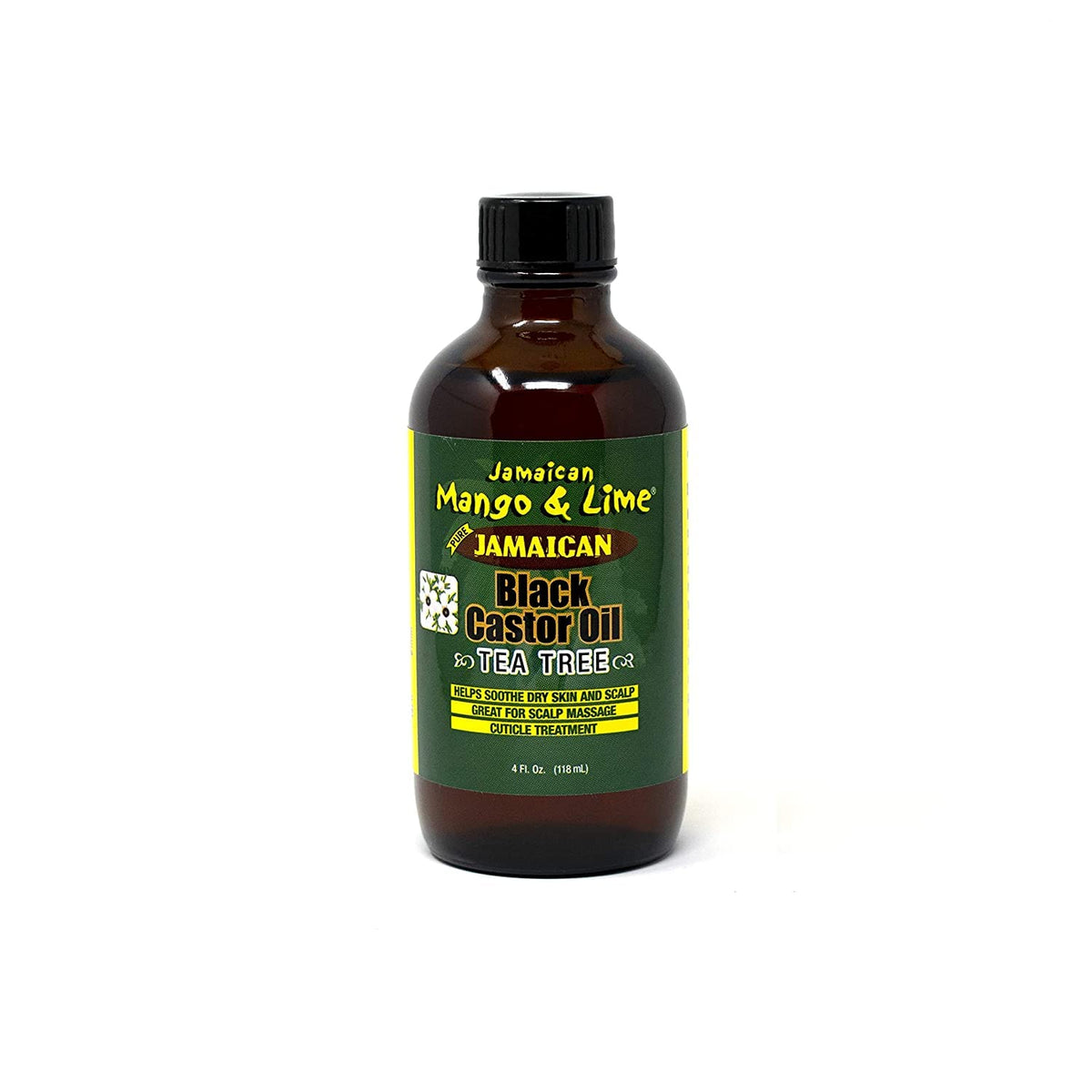Jamaican Mango & Lime Black Castor Oil 4oz Tea Tree front view