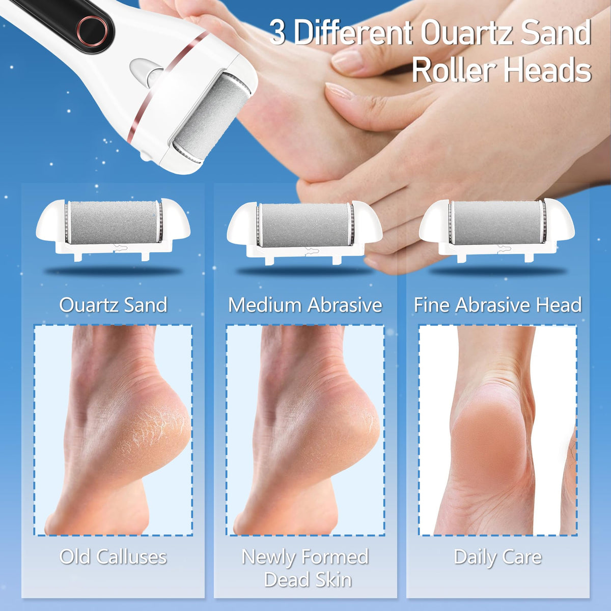 Jamestry foot callus remover showing cleaning tools