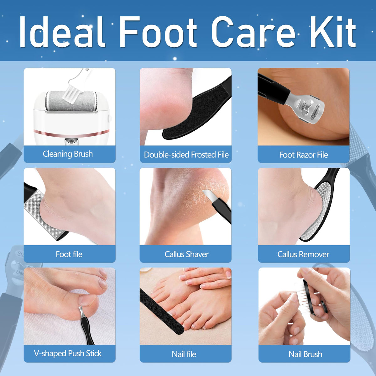 Jamestry foot care kit packaging and contents