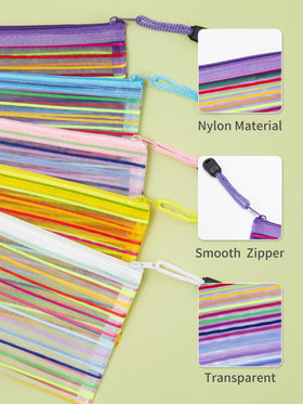 JARLINK mesh pouches filled with school supplies