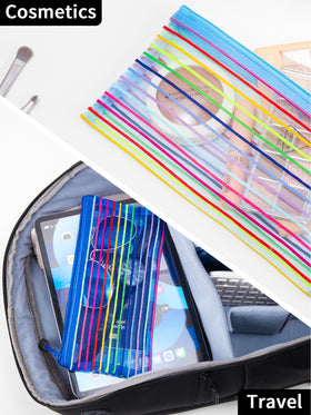 JARLINK mesh pouches stacked for easy storage