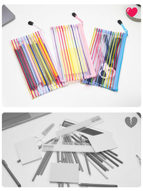JARLINK mesh pouches with assorted office supplies