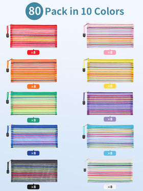 JARLINK pouches filled with office supplies and cosmetics