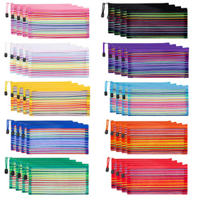 JARLINK Zipper Mesh Pouch Set front view displaying all 10 colours