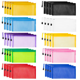 JARLINK Zipper Mesh Pouch set with 10 colourful bags