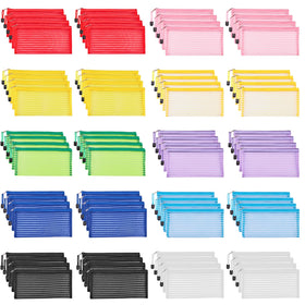 JARLINK Zipper Mesh Pouch set with 80 pieces in various colours