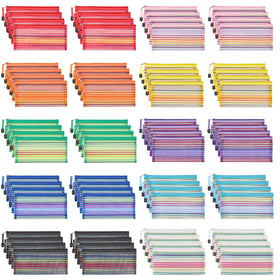 JARLINK Zipper Mesh Pouch set with 80 pieces in various colours