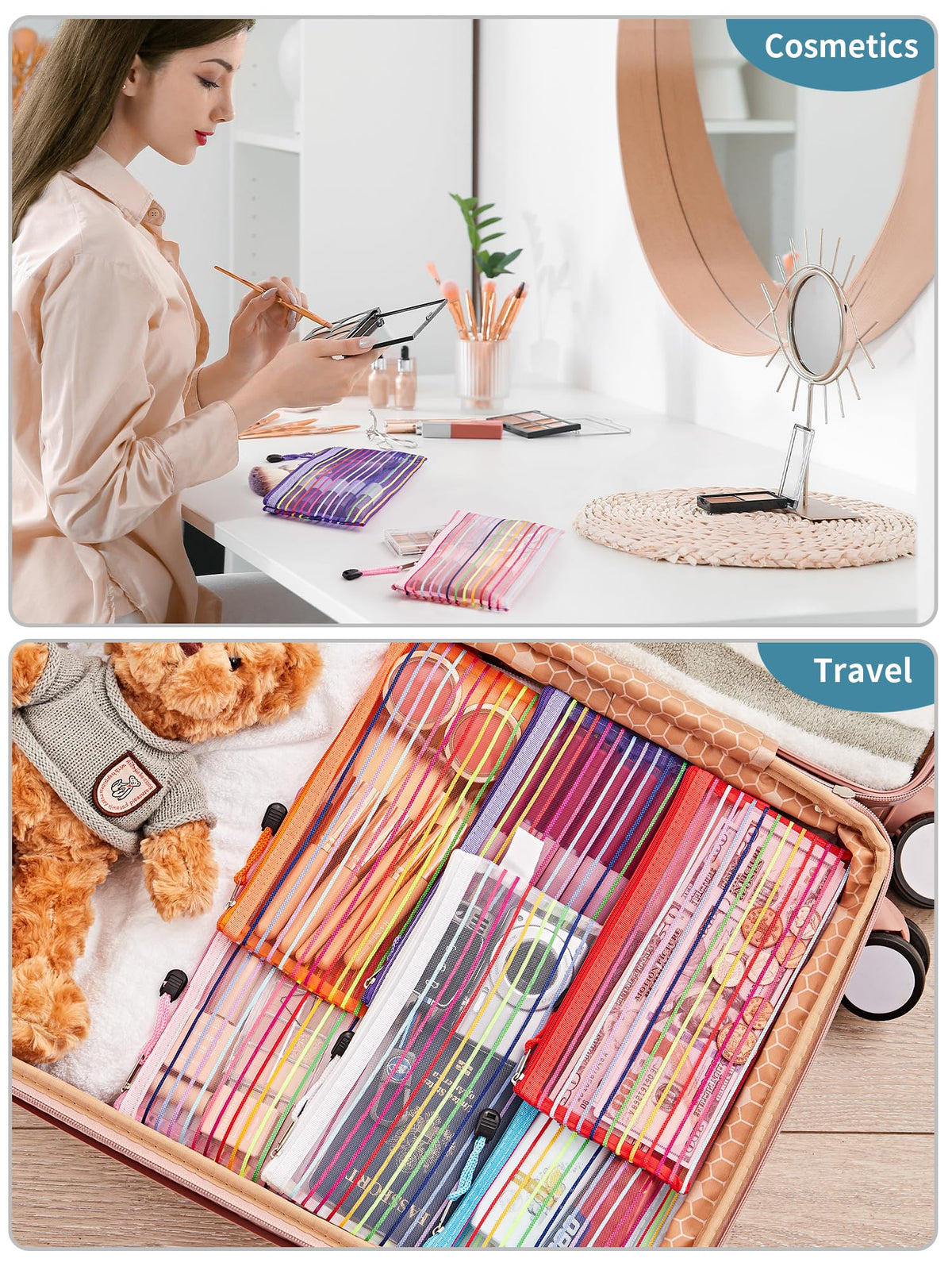 JARLINK zipper pouch in use for storing receipts and bills