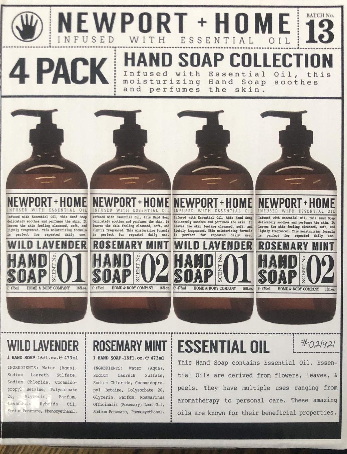 JAROFUREL hand soap collection four 16oz bottles with pumps