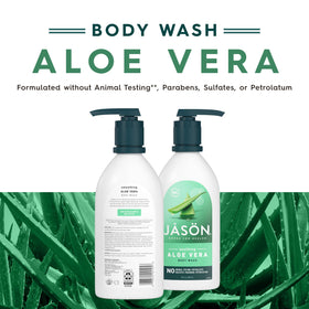 JASON Aloe Vera Shower Gel Body Wash back view with ingredients
