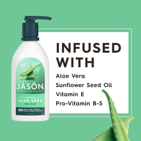 JASON Aloe Vera Shower Gel Body Wash in a bathroom setting