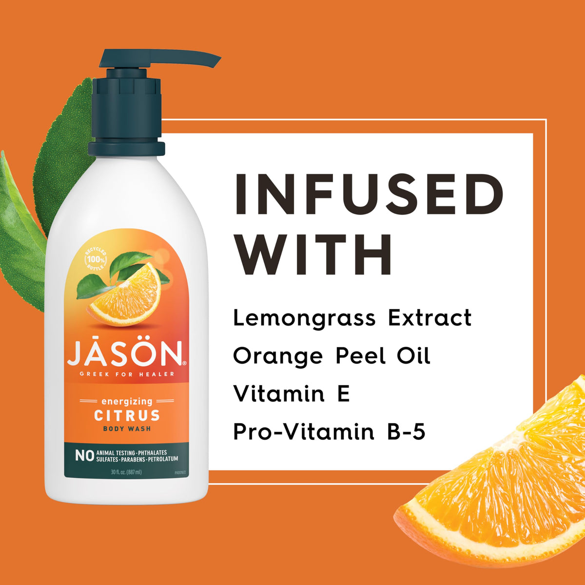 JASON Citrus Energizing Body Wash ingredients list on packaging