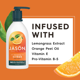 JASON Citrus Energizing Body Wash ingredients list on packaging
