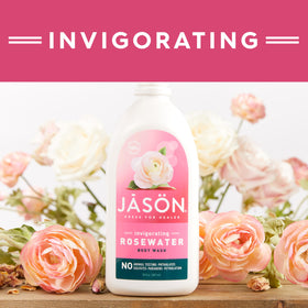 JASON Rosewater Body Wash packaging details