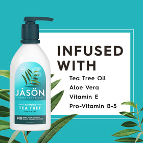 JASON Tea Tree Purifying Body Wash in a shower setting