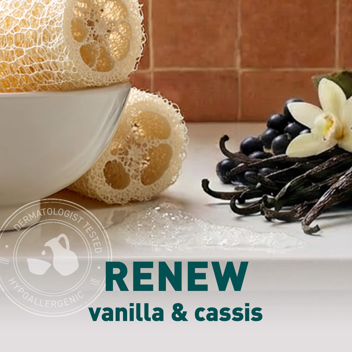 JASON Vanilla & Cassis Body Wash with natural ingredients display