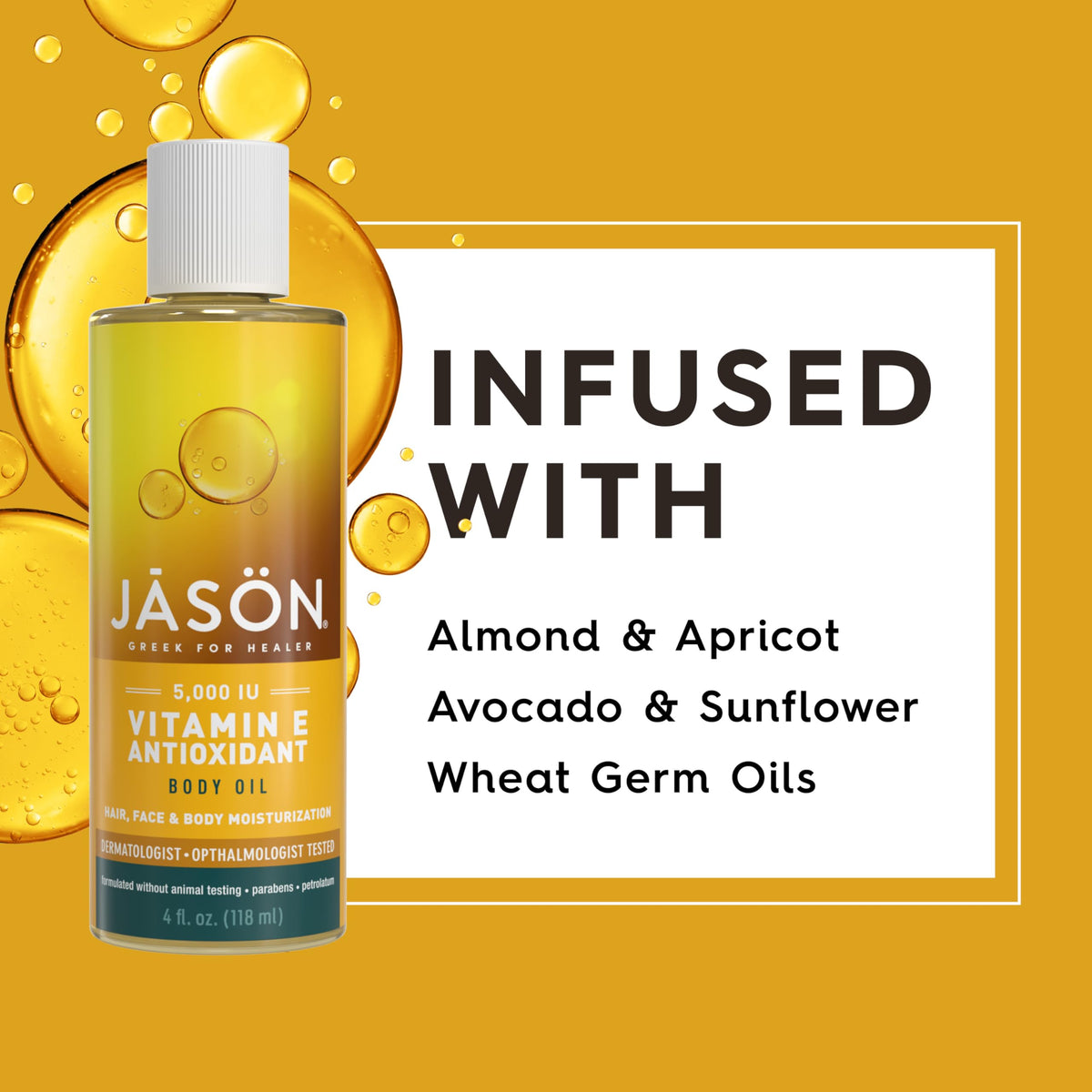 JASON Vitamin E Body Oil packaging side view