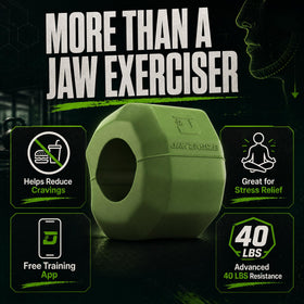 Jawzrsize Pop 'N Go Jaw Exerciser showing its compact size