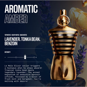Jean Paul Gaultier Le Male Elixir bottle in metal tin