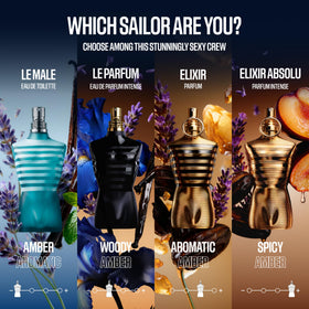 Jean Paul Gaultier Le Male Elixir Parfum on display