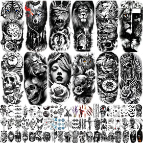 JEEFONNA 82 sheets temporary tattoos assorted designs