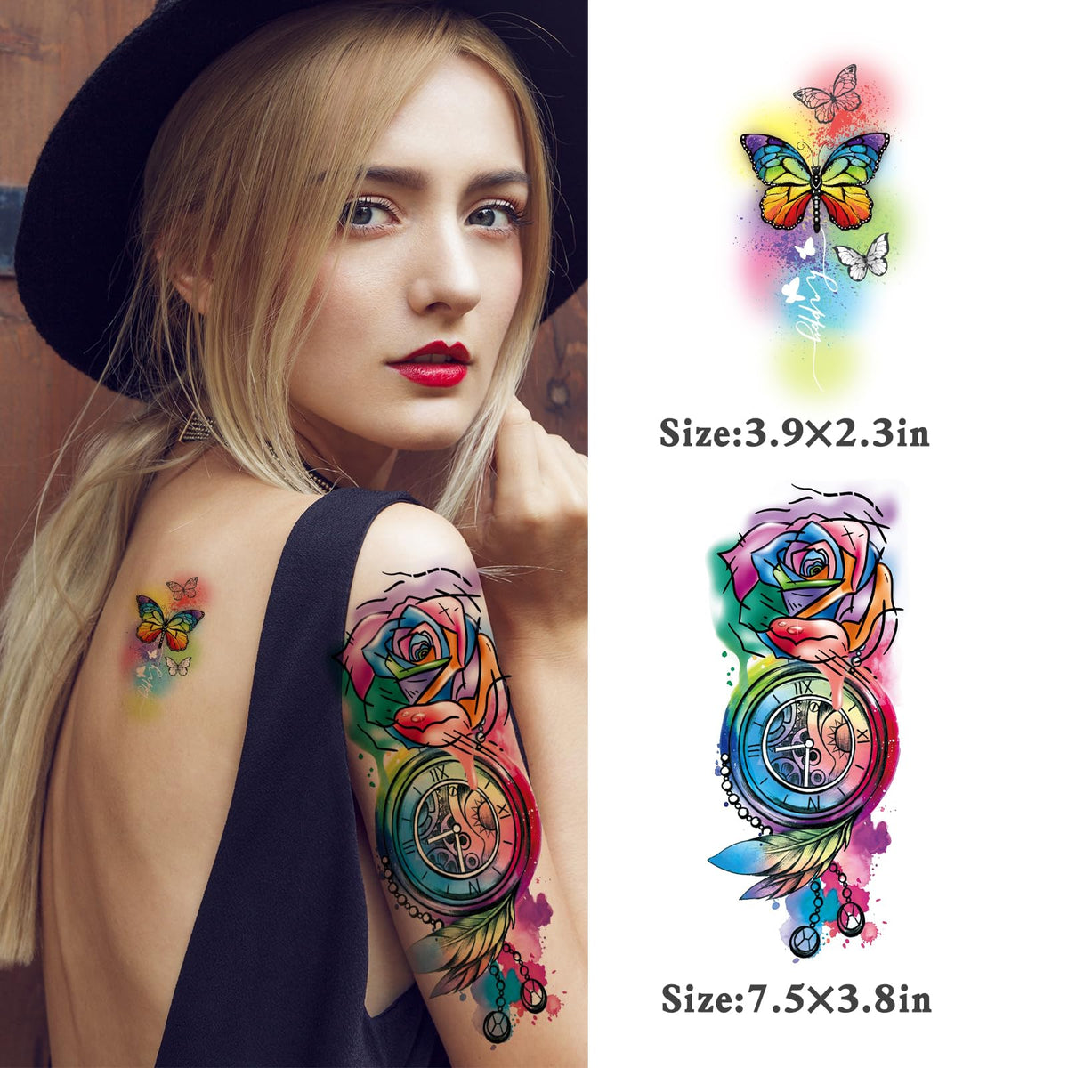 JEEFONNA temporary tattoos applied on skin