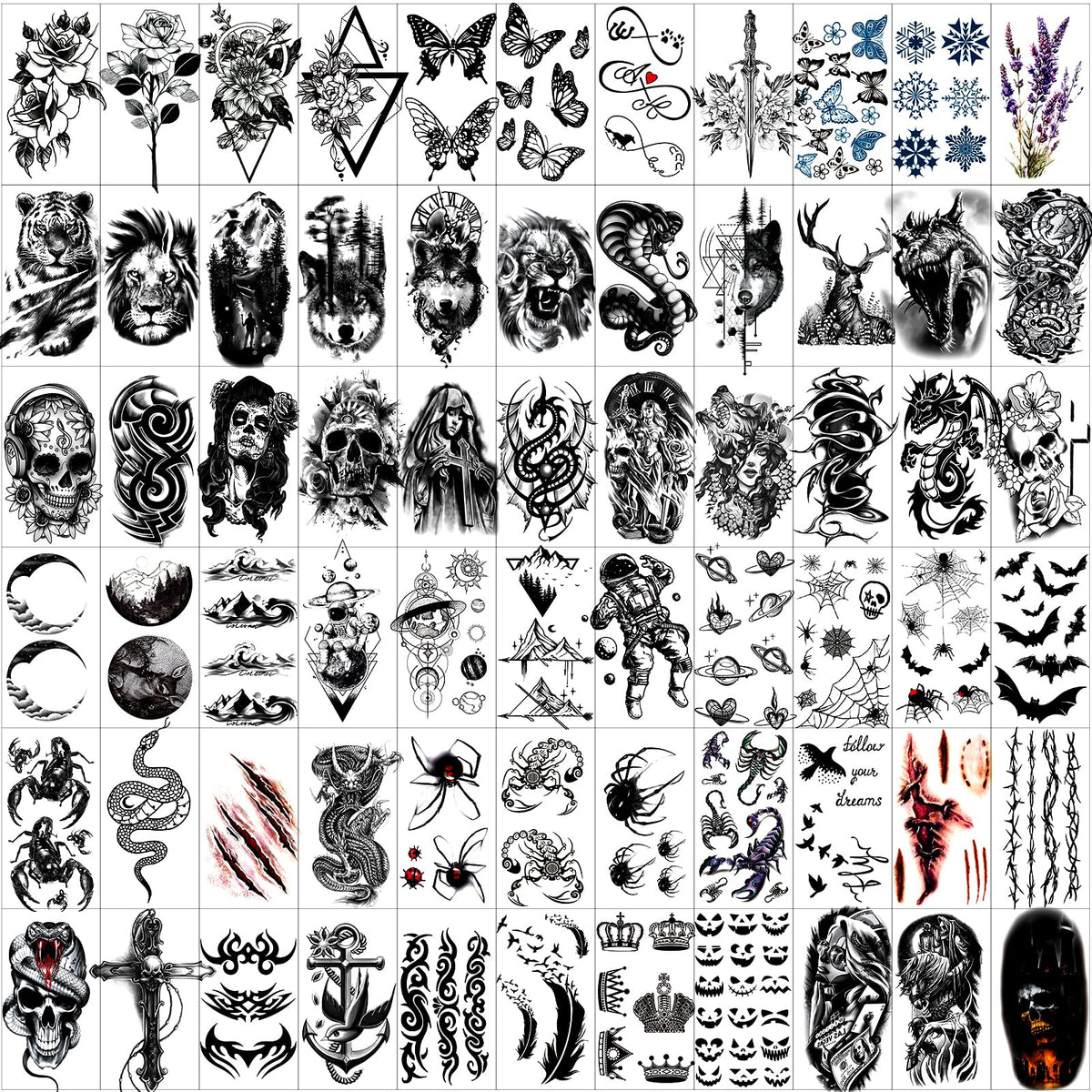 JEEFONNA temporary tattoos applied on skin