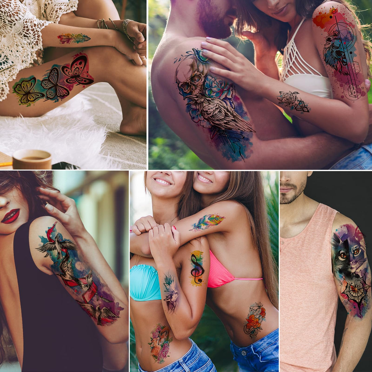 JEEFONNA temporary tattoos in use at a festival