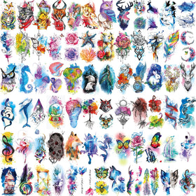 JEEFONNA tiny semi-permanent tattoos sheet with floral designs