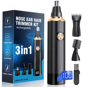 JEETIF Nose Hair Trimmer front view with LED display