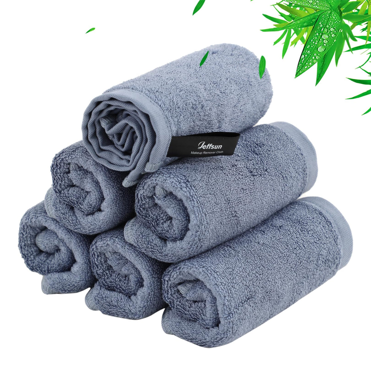 JEFFSUN reusable makeup remover cloths slate blue front view