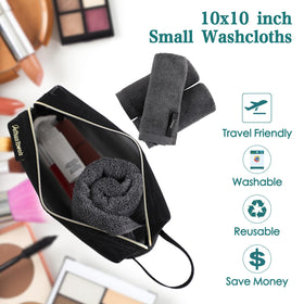 JEFFSUN Wash Cloths 10x10 inch size comparison