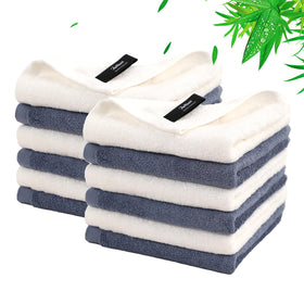 JEFFSUN wash cloths 12 count in slate blue and white