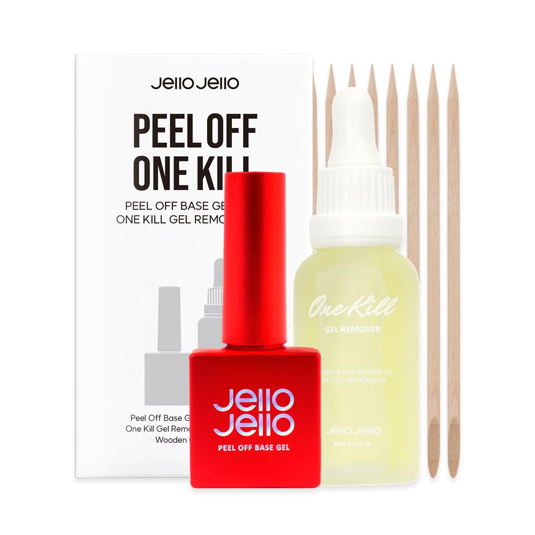JelloJello Peel-Off Base Coat Gel 10ml bottle front view