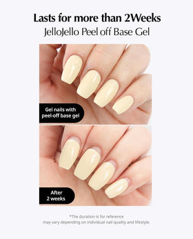 JelloJello Peel-Off Base Coat Gel application on nails