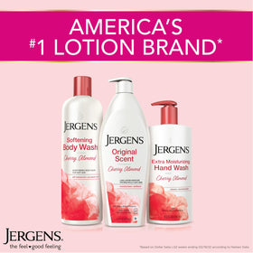 Jergens Cherry Almond Hand & Body Lotion with soft towel