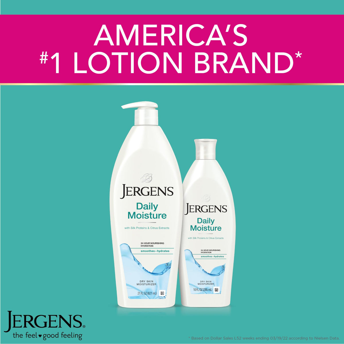 Jergens Daily Moisture Body Lotion in use on skin