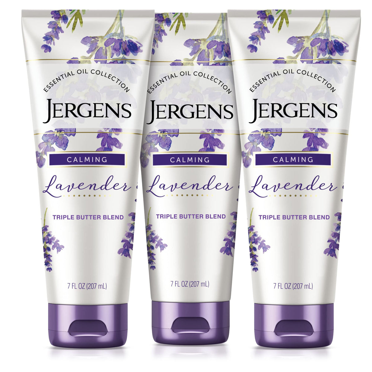 Jergens Lavender Hand & Body Lotion 3 Pack front view