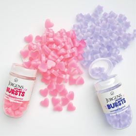 Jergens Lavender Lotion Bursts next to a teen skincare routine