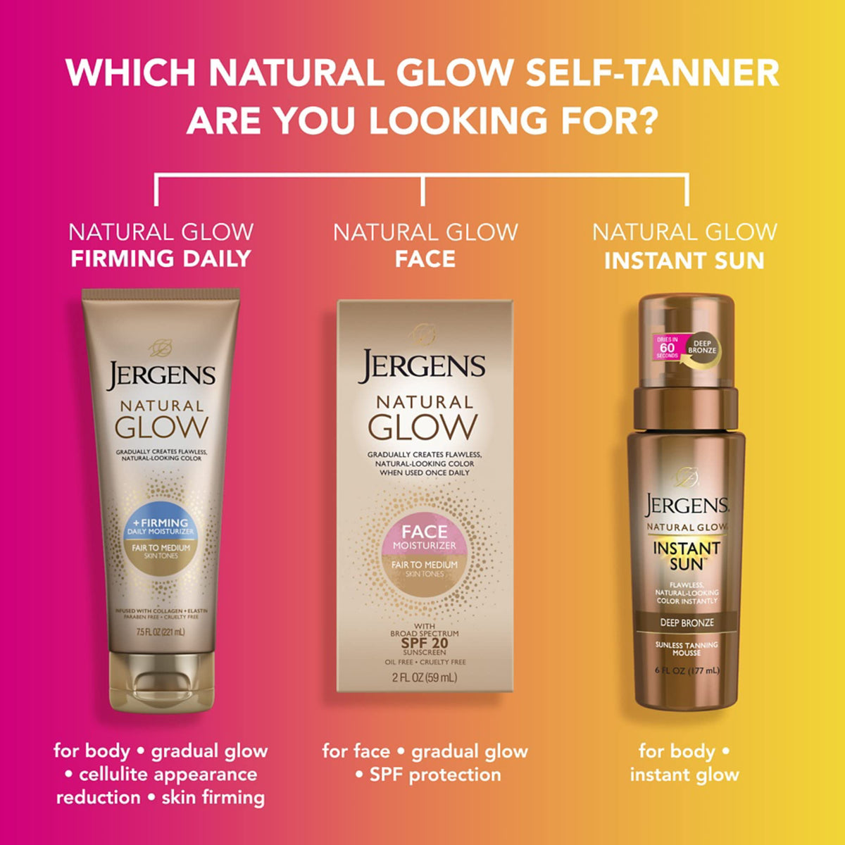 Jergens Natural Glow Face Tanner Lotion SPF 20 application on face