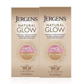 Jergens Natural Glow Face Tanner Lotion SPF 20 front view
