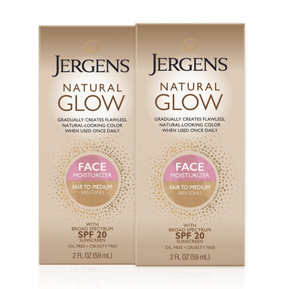 Jergens Natural Glow Face Tanner Lotion SPF 20 front view