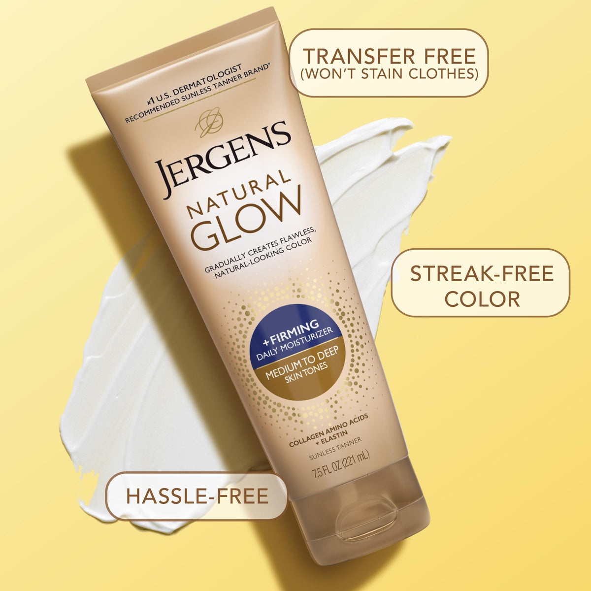 Jergens Natural Glow + Firming Daily Moisturizer in a lifestyle setting