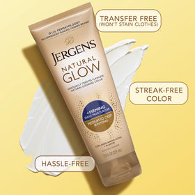 Jergens Natural Glow + Firming Daily Moisturizer in a lifestyle setting