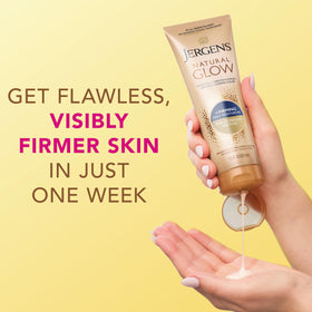 Jergens Natural Glow +FIRMING lotion bottle side view